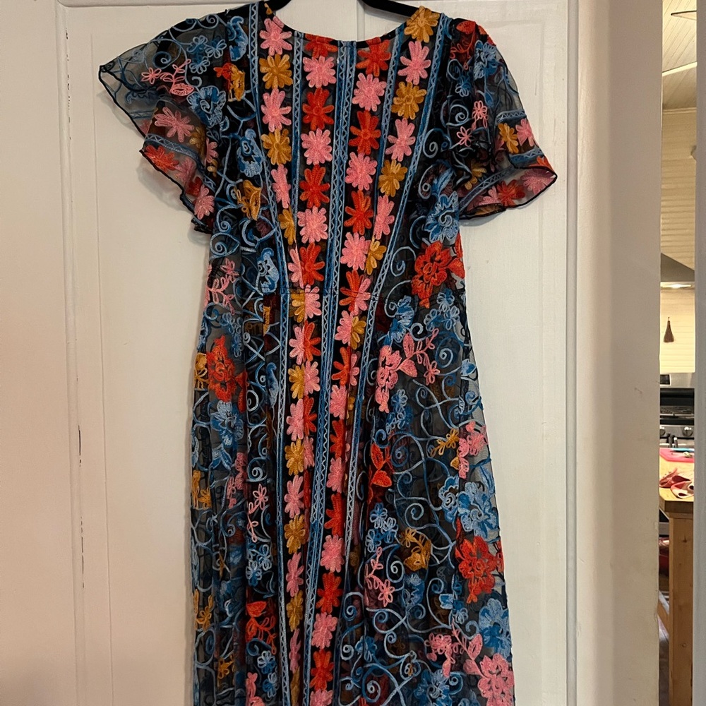 Eva Franco Floral Embroidered Dress